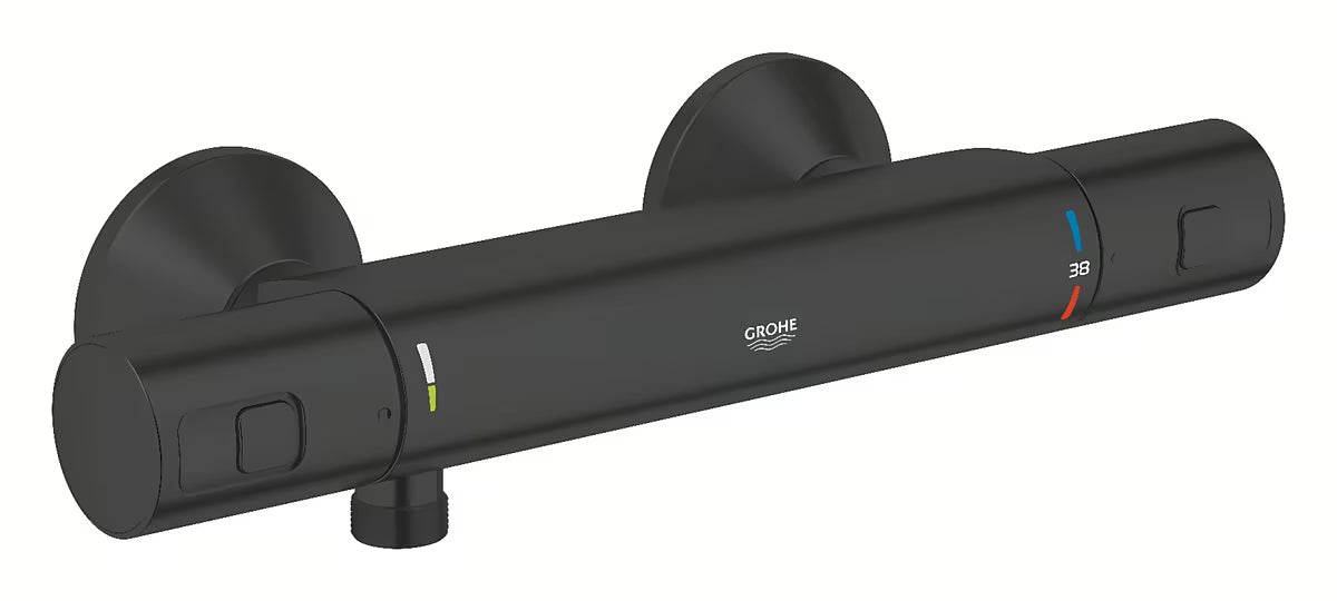 Termostatska zidna miješalica za tuš Grohe Precision Start u mat crnoj boji