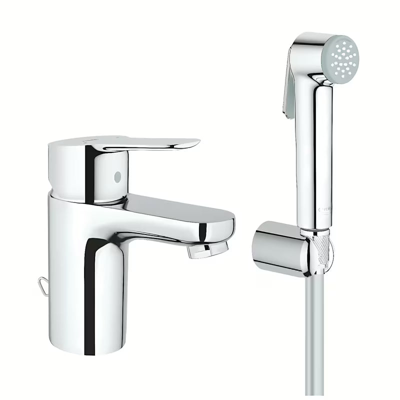 Kromirana miješalica za umivaonik Grohe Project s bide tušem i tuš setom