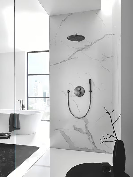 Zidna jednoručna baterija miješalica za kadu Grohe Lineare u krom izvedbi s prebacivačem kada/tuš