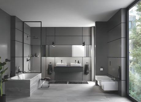 Nadglavni tuš Grohe Rainshower 310 Mono Cube s tuš krakom u obradi četkani Hard Graphite.