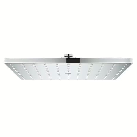Kromirana nadglavni tuš Grohe Rainshower 310 Mono Cube četvrtastog oblika s načinom rada PureRain.