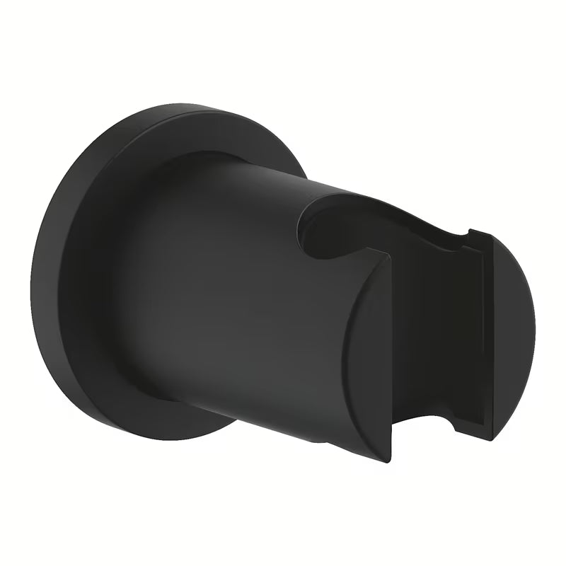 Fiksni nosač ručnog tuša Grohe Rainshower neutral s okruglom rozetom u boji phantom black.
