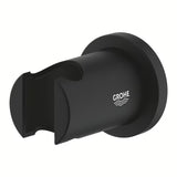 Fiksni nosač ručnog tuša Grohe Rainshower neutral s okruglom rozetom u boji phantom black.