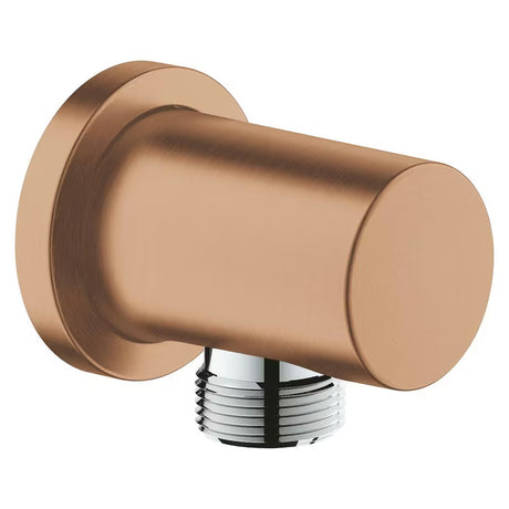 Podžbukni priključak Grohe Rainshower neutral s okruglom rozetom u završnoj obradi Brushed Warm Sunset.