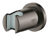 Fiksni zidni držač ručni tuševi Grohe Rainshower neutral s okruglom rozetom u završnoj obradi Hard Graphite.