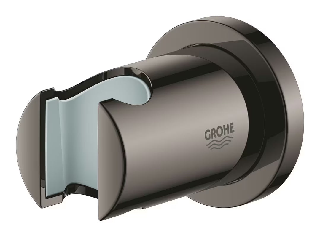 Fiksni zidni držač ručni tuševi Grohe Rainshower neutral s okruglom rozetom u završnoj obradi Hard Graphite.