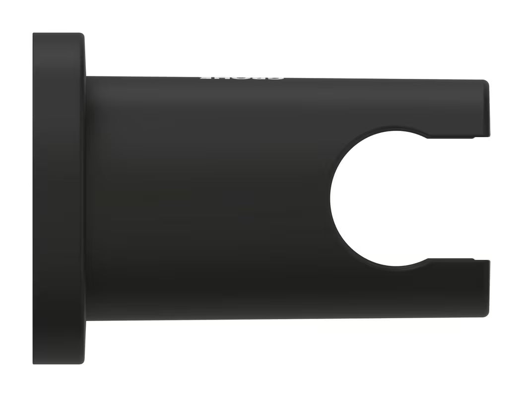 Fiksni nosač ručnog tuša Grohe Rainshower neutral s okruglom rozetom u boji phantom black.