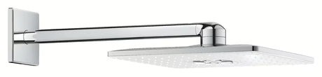 Nadglavni tuš Grohe Rainshower smartactive 310 Cube s bijelom tuš ružom i zidnim krakom