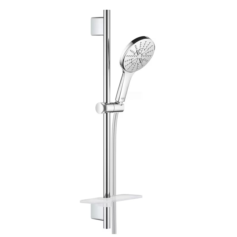 Kromirani tuš set Grohe Rainshower smartactive s ručnim tušem, tuš šipkom, crijevom i policom