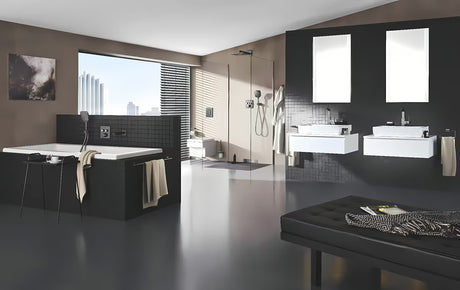 Nadglavni tuš Grohe Rainshower smartactive Cube s tuš krakom u obradi četkani hard graphite