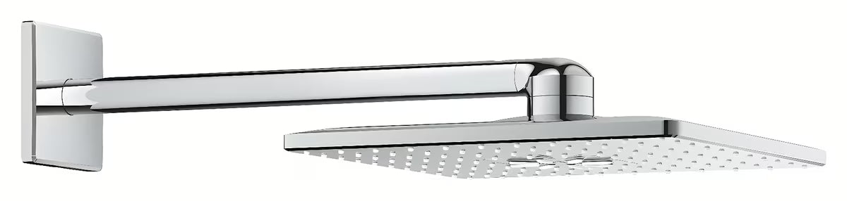 Kromirana nadglavni tuš Grohe Rainshower smartactive 310 Cube s tuš krakom i dva mlaza
