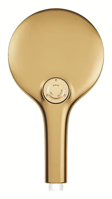 Ručni tuš Grohe Rainshower 130 SmartActive u izvedbi Cool Sunrise brushed s tri vrste mlaza.