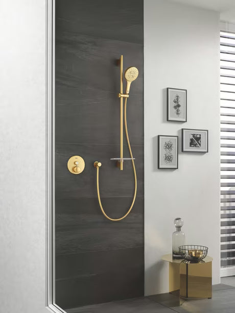 Ručni tuš Grohe Rainshower 130 SmartActive u izvedbi Cool Sunrise brushed s tri vrste mlaza.