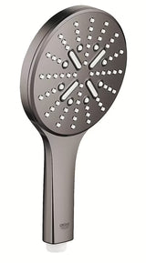 Ručni tuš Grohe Rainshower 130 SmartActive u boji hard graphite s tri vrste mlaza
