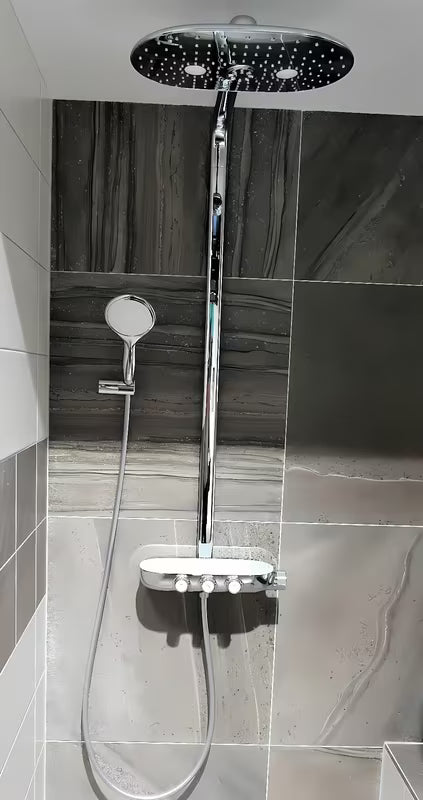 Grohe Rainshower smartcontrol tuš sustav s termostatskom miješalicom u krom izvedbi s nadglavnim tušem 360 mm i ručnim tušem