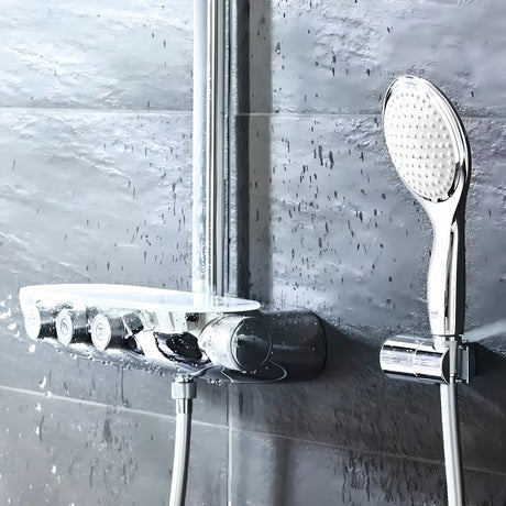 Grohe Rainshower smartcontrol tuš sustav s termostatskom miješalicom u krom izvedbi s nadglavnim tušem 360 mm i ručnim tušem