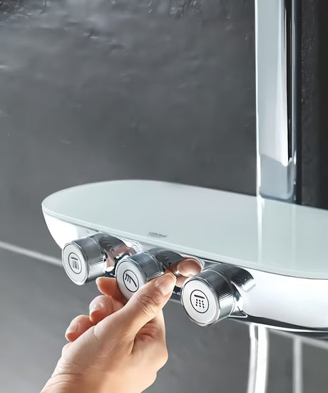 Grohe Rainshower smartcontrol tuš sustav s termostatskom miješalicom u krom izvedbi s nadglavnim tušem 360 mm i ručnim tušem