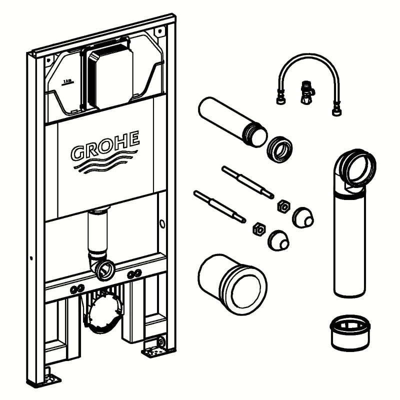 Grohe Rapid SL Slim podžbukni vodokotlić za WC s unaprijed montiranim čeličnim okvirom pro za lagane pregradne zidove