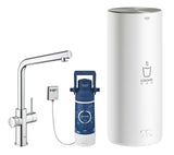 Kromirana miješalica za sudoper Grohe Red Duo s L-izljevom pro za trenutačno kipuću vodu