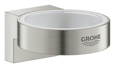 Zidni držač čaša bez čaše Grohe Selection u izvedbi supersteel sa skrivenim pričvršćenjem.