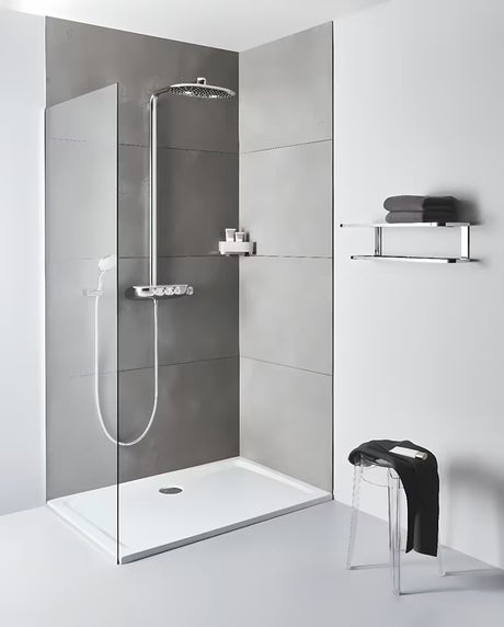 Kutna polica Grohe Selection u kromiranoj izvedbi sa skrivenim pričvršćenjem