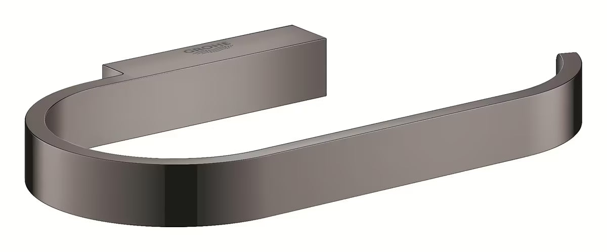 Držač toaletnog papira Grohe Selection bez poklopca u izvedbi hard graphite sa skrivenim zidnim pričvršćenjem.
