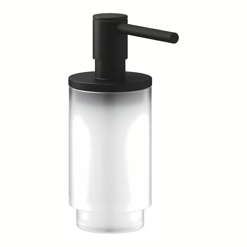 Dozator sapuna Grohe Selection u boji phantom black od kombinacije stakla i metala.
