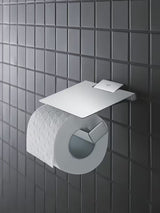 Kromirani držač toaletnog papira Grohe Selection Cube s poklopcem sa skrivenim zidnim pričvršćenjem.