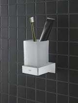 Staklena čaša Grohe Selection Cube za četkice i zubnu pastu za kupaonicu