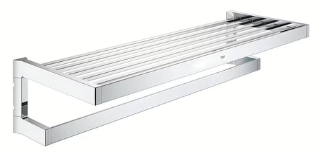 Kromirani držač ručnika Grohe Selection Cube sa šipkom i gornjom policom pro za odlaganje ručnika