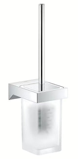 Zidna ČETKA za Wc Grohe Selection Cube u krom izvedbi sa skrivenim pričvršćenjem i držačem od stakla i metala.