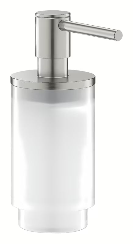 Dozator sapuna Grohe Selection u izvedbi supersteel od kombinacije stakla i metala.