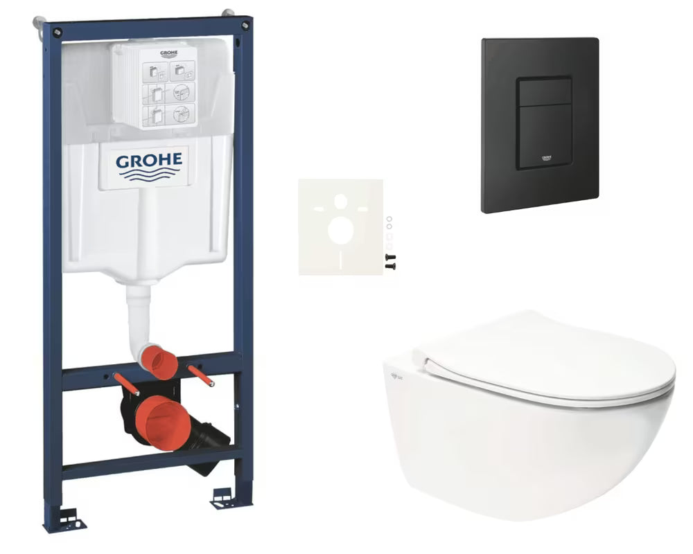 Viseći WC set SAT Infinitio s instalacijskim modulom Grohe Rapid SL, tipkom Even i sjedalom soft Close