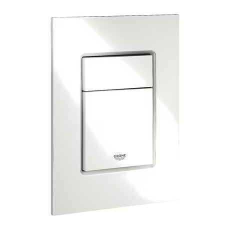 Bijela tipka za ispiranje tipka Grohe Skate Cosmopolitan S u izvedbi Alpine White pro podžbukni vodokotlići