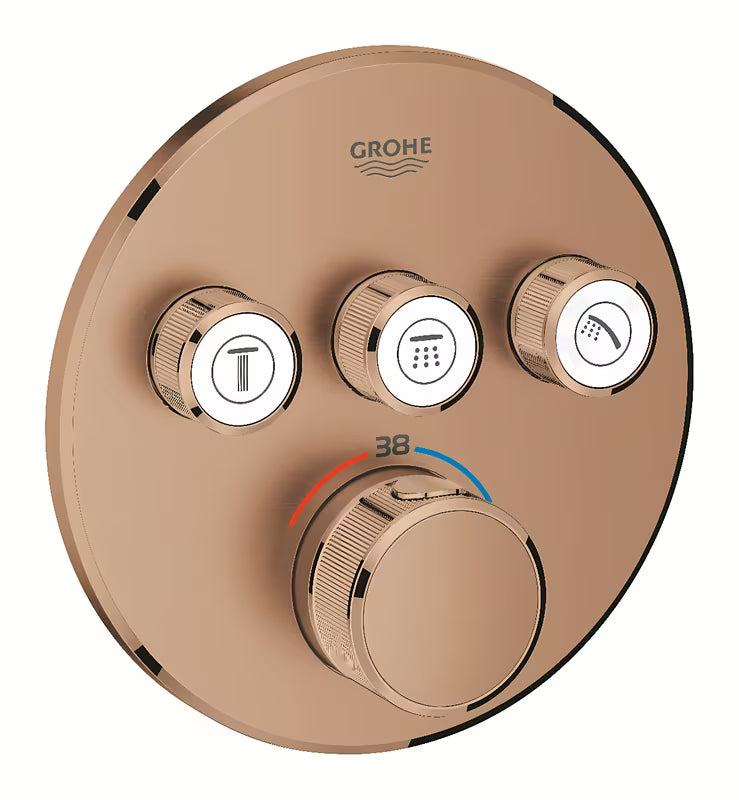 Podžbukna termostatska miješalica za tuš Grohe Grohtherm smartcontrol u brušenoj izvedbi Warm Sunset