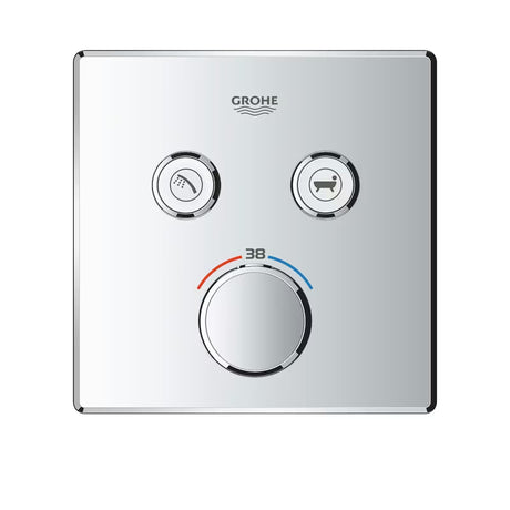 Kromirana podžbukna termostatska miješalica za tuš Grohe Grohtherm smartcontrol s tipkastim upravljanjem