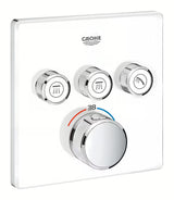 Podžbukna termostatska miješalica za tuš Grohe Grohtherm smartcontrol u boji Moon White s tri ventila