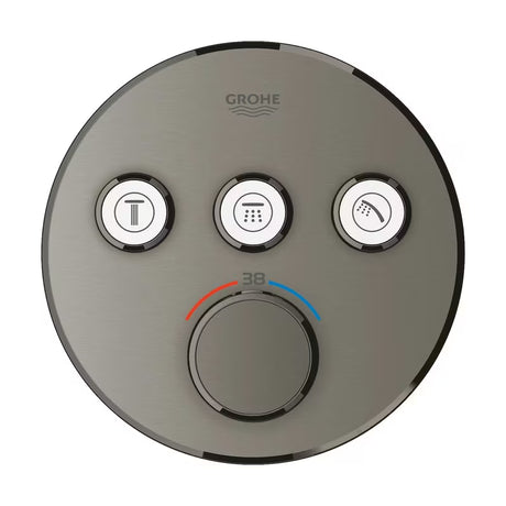 Podžbukna termostatska miješalica za tuš Grohe Grohtherm smartcontrol u izvedbi brushed hard graphite