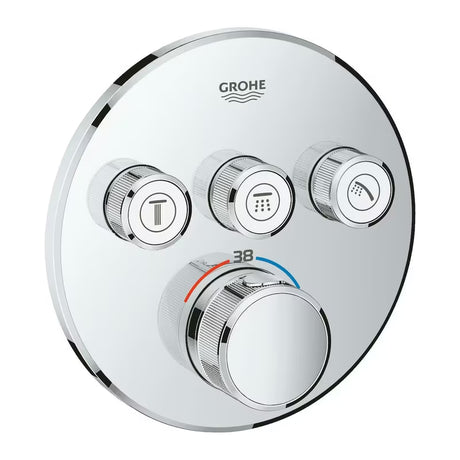 Podžbukna termostatska miješalica za tuš Grohe Grohtherm smartcontrol u krom izvedbi s tri ventila