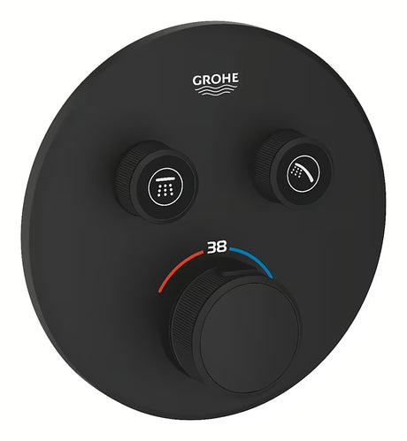Podžbukna miješalica za tuš Grohe smartcontrol u izvedbi phantom black s upravljanjem na tipku