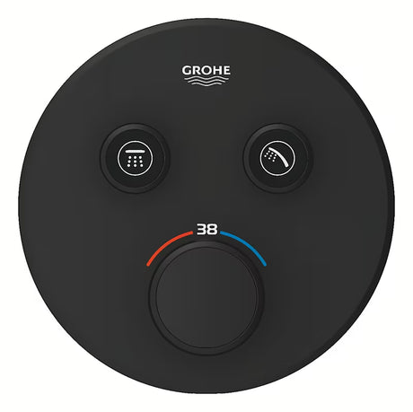 Podžbukna miješalica za tuš Grohe smartcontrol u izvedbi phantom black s upravljanjem na tipku