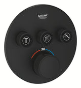 Podžbukna miješalica za tuš Grohe smartcontrol u izvedbi phantom black s upravljanjem na tipku