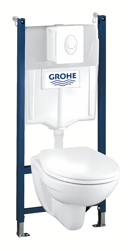 Set pro viseća WC školjka Grohe Solido Compact 4 u 1 s ugradbenim vodokotlićem, tipkom Skate Air i sjedalom soft Close