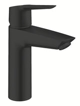 Mat crna jednoručna baterija miješalica za umivaonik Grohe Start s click‑clack-odvodom i tehnologijom Grohe Water Saving