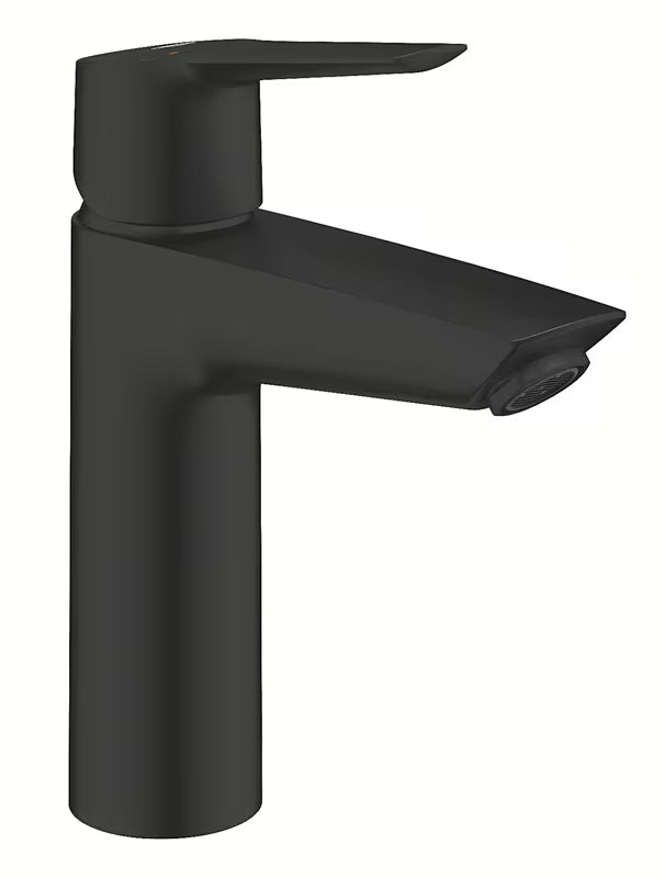 Mat crna jednoručna baterija miješalica za umivaonik Grohe Start s click‑clack-odvodom i tehnologijom Grohe Water Saving