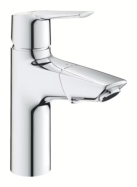 Kromirana miješalica za umivaonik Grohe Start s ručicom i izvlačnim tušem.