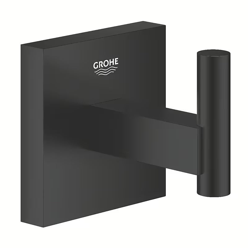 Kupaonski kukica Grohe Start Cube u mat crnoj boji sa skrivenim pričvršćenjem
