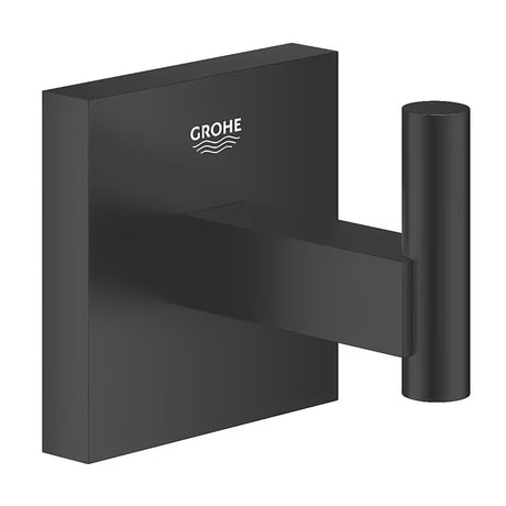 Kupaonski kukica Grohe Start Cube u mat crnoj boji sa skrivenim pričvršćenjem