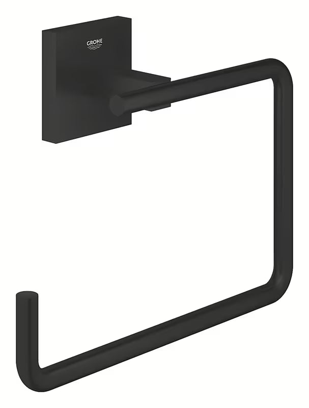 Metalni držač ručnika Grohe Start Cube u mat crnoj boji sa skrivenim pričvršćenjem