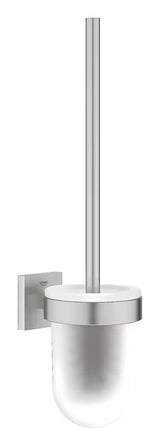 Zidna ČETKA za Wc Grohe Start Cube Accessories u izvedbi supersteel sa staklenom posudom i skrivenim pričvršćenjem.